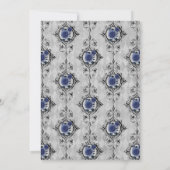 Hochzeit mit Blumen und Spitzen Gotik Einladung (Rückseite)