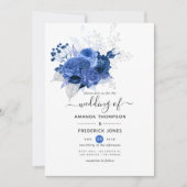 Hochzeit mit Blumen und Weiß Einladung (Vorderseite)