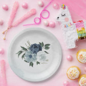 Hochzeit mit Blumen und Weiß Pappteller (Party)