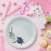 Hochzeit mit Blumen und Weiß Pappteller (Party)