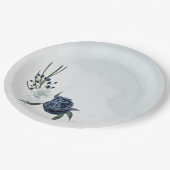 Hochzeit mit Blumen und Weiß Pappteller (Schrägansicht)