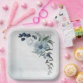 Hochzeit mit Blumen und Weiß Pappteller (Party)