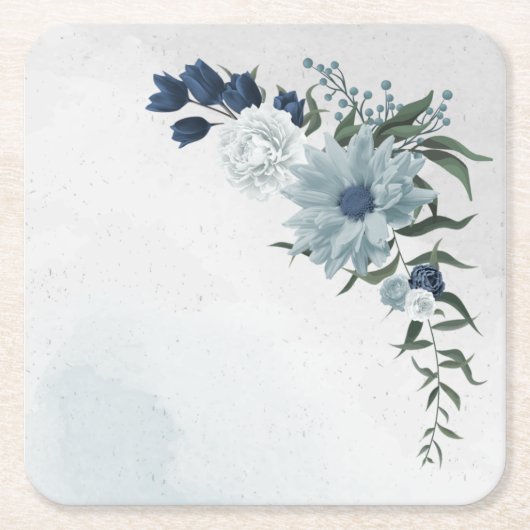 Hochzeit mit Blumen und Weiß Rechteckiger Pappuntersetzer (Vorderseite)