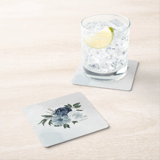 Hochzeit mit Blumen und Weiß Rechteckiger Pappuntersetzer (Vor Ort)