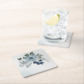 Hochzeit mit Blumen und Weiß Rechteckiger Pappuntersetzer (Vor Ort)