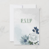 Hochzeit mit Blumen und Weiß RSVP Karte (Rückseite)