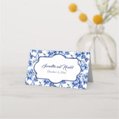 Hochzeit mit Blumen und Weißen Platzkarte (Rückseite)