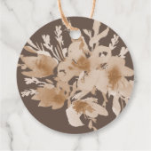 Hochzeit mit Blumenkranz im Wasser/Beige Geschenkanhänger (Rückseite)