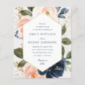 Hochzeit mit Blumenrahmen und Wasserfarbe (Vorderseite)