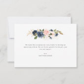 Hochzeit mit Blütenblumen und Blütenblumen Dankeskarte (Rückseite)