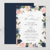 Hochzeit mit Blütenblütenblütenblüte Einladung (Vorne/Hinten)