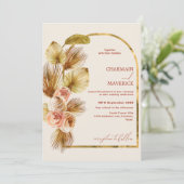 Hochzeit mit Bohemischer, geflochtener Blume Einladung (Stehend Vorderseite)