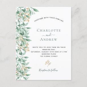 Hochzeit mit botanischem Blumen Postkarte