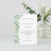 Hochzeit mit botanischem Blumen Postkarte (Stehend Vorderseite)