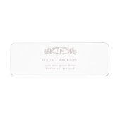 Hochzeit mit botanischem Wappen in eleganter Rose (Vorne)