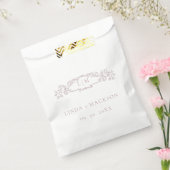 Hochzeit mit botanischem Wappen in eleganter Rose Geschenktütchen (Versiegelt)