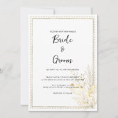 Hochzeit mit botanischem Weißgold Einladung (Vorderseite)