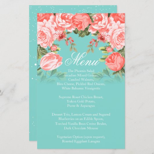 Hochzeit mit botanischer Koralle und Aquamariner B