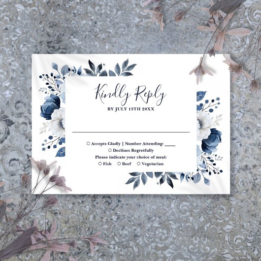 Hochzeit mit braunem und weißem Flair RSVP Karte