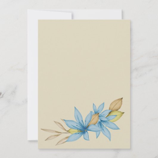 Hochzeit mit brauner Blüte in Bordeaux Einladung (Rückseite)