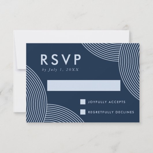 Hochzeit mit brauner Geometrie RSVP Karte (Vorderseite)