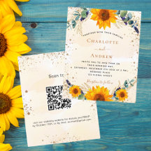 Hochzeit mit Budget Sonnenblumen Eukalyptus QR-Cod