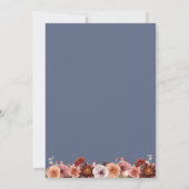 Hochzeit mit Burgund, Blüte und Blauer Flora Einladung (Rückseite)