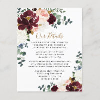 Hochzeit mit Burgund Rot Rosa und Gold Floral