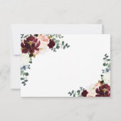 Hochzeit mit Burgund Rot Rosa und Gold Floral RSVP Karte (Rückseite)