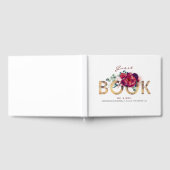 Hochzeit mit Burgund Rot und Gold Gästebuch (Voll)
