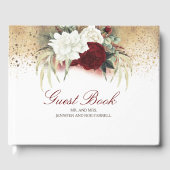 Hochzeit mit Burgund Rot und Weiß Gästebuch (Vorderseite)