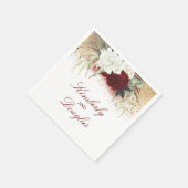Hochzeit mit Burgund Rot und Weiß Serviette (Ecke)