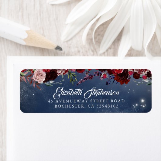 Hochzeit mit Burgund und Blauen Flora (Insitu)