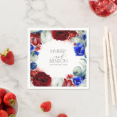 Hochzeit mit Burgund und Blauen Flora Serviette (Beispiel)
