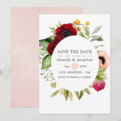 Hochzeit mit Burgund und Blush Boho Save The Date (Vorne/Hinten)