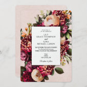 Hochzeit mit Burgund und Blush Einladung (Vorne/Hinten)