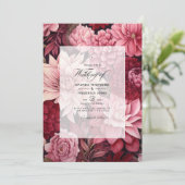 Hochzeit mit Burgund und Blush Einladung (Stehend Vorderseite)