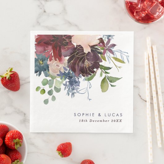 Hochzeit mit Burgund und Navy Serviette (Beispiel)