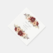 Hochzeit mit Burgund und Peach Floral Serviette (Ecke)