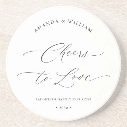 Hochzeit mit dem Motto "Liebe" Getränkeuntersetzer (Vorne)