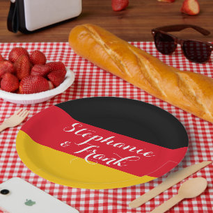 Hochzeit mit deutschen Flaggenfarben Pappteller