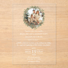 Hochzeit mit einem kindergrünen Foto Acryleinladungen