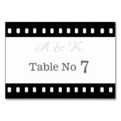 Hochzeit mit einer Filmthemenkarte Tischnummer (Rückseite)