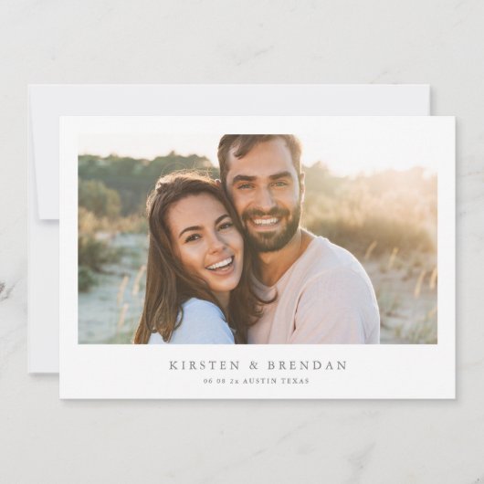 Hochzeit mit einfachem Foto Save The Date (Vorderseite)