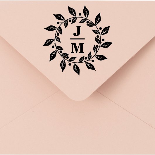 Hochzeit mit elegantem botanischem Kranz Gummistempel