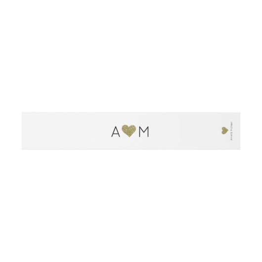 Hochzeit mit eleganter und moderner Liebe Einladungsbanderole (Flach)