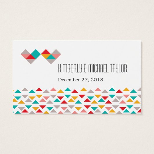Hochzeit mit farbenfrohen geometrischen Dreieckssc (Rückseite)