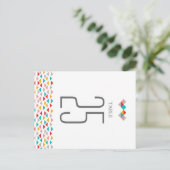 Hochzeit mit farbenfrohen geometrischen Dreieckssc Postkarte (Stehend Vorderseite)