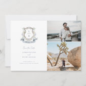 Hochzeit mit floralem Wappen Save The Date (Vorderseite)