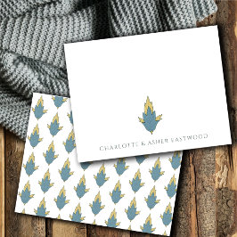 Hochzeit mit floralen Ornamenten Mitteilungskarte